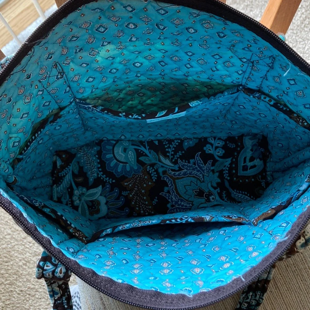 Vera Bradley Java Blue Tote Bag Made in USA - Picture 8 of 16